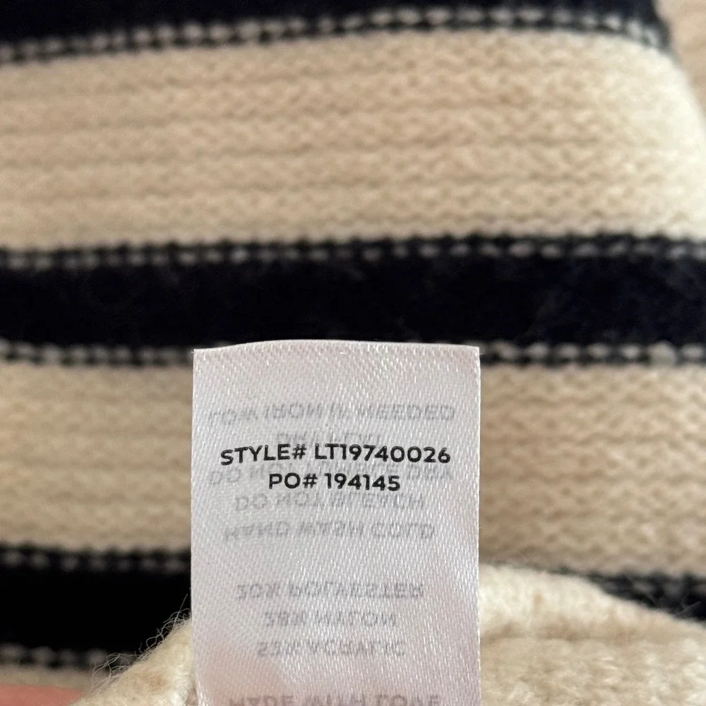 Lulu's‎ Timeless Energy Ivory Striped Collared Pullover Sweater Size Medium - Picture 9 of 9